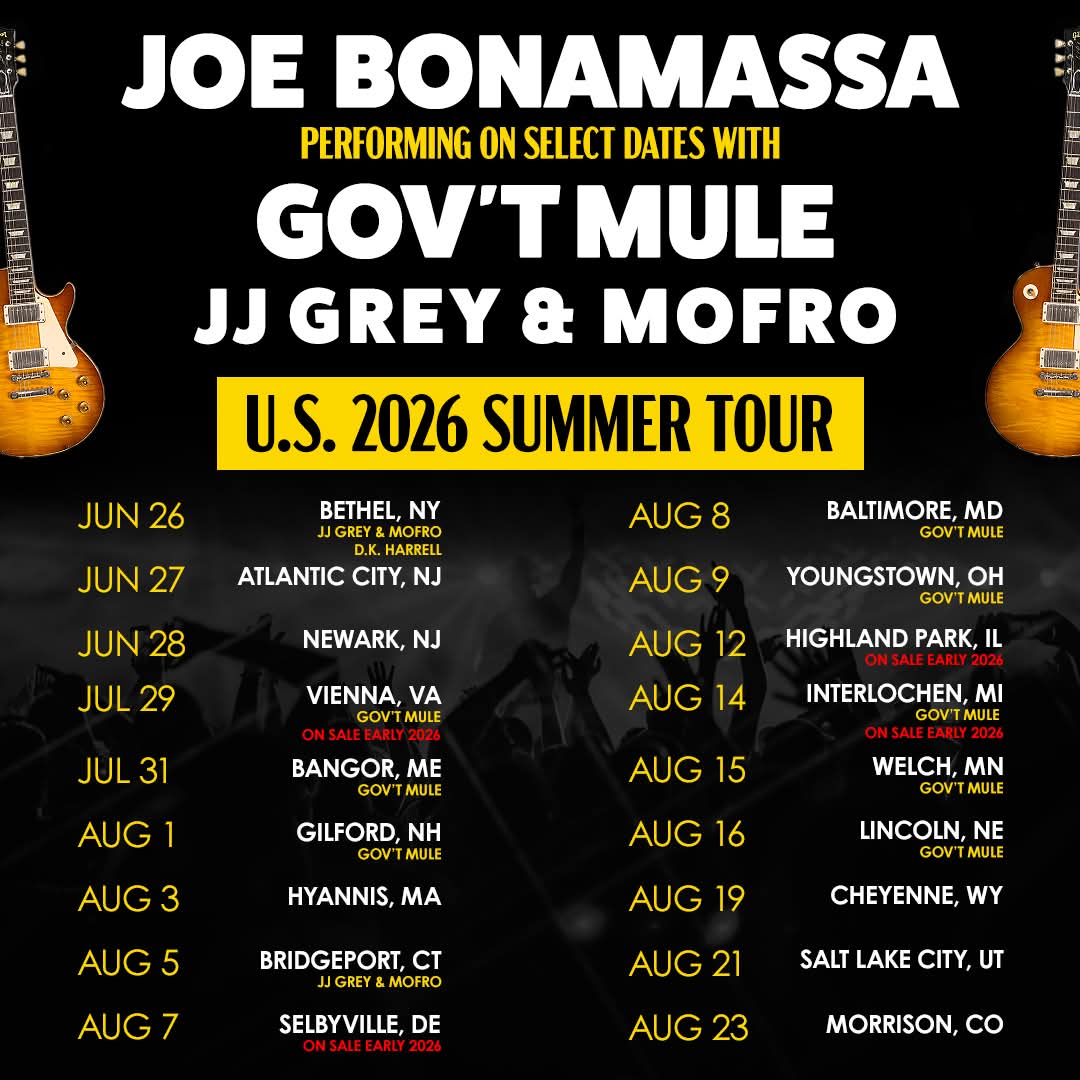 Joe Bonamassa Tour Poster 2026