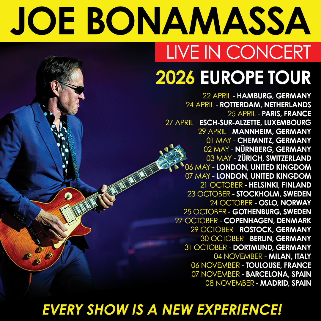 Joe Bonamassa Tour Poster 2026